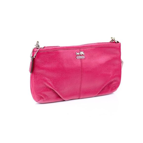NWT Coach Leather Madison Chain Wallet Clutch MAGENTA - Picture 4 of 9